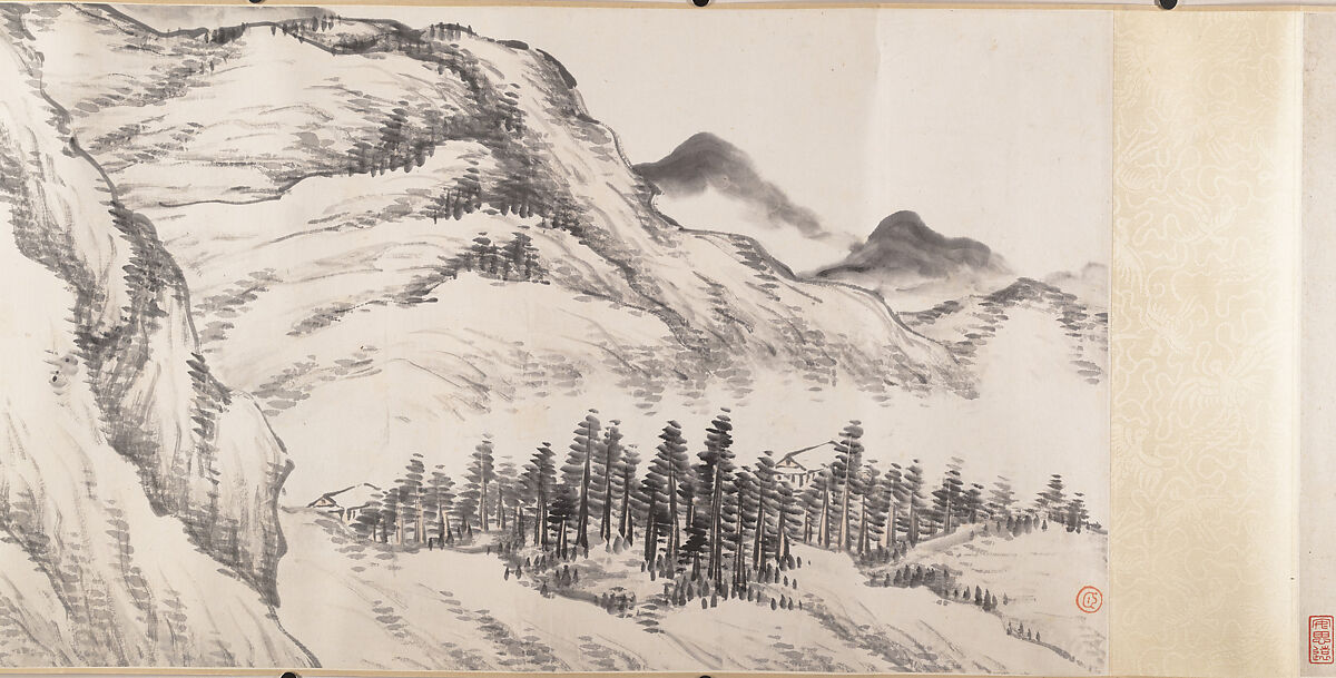 Landscape, Song Nian (Chinese, active 19th century), Handscroll in six sections; ink and color on paper, China 