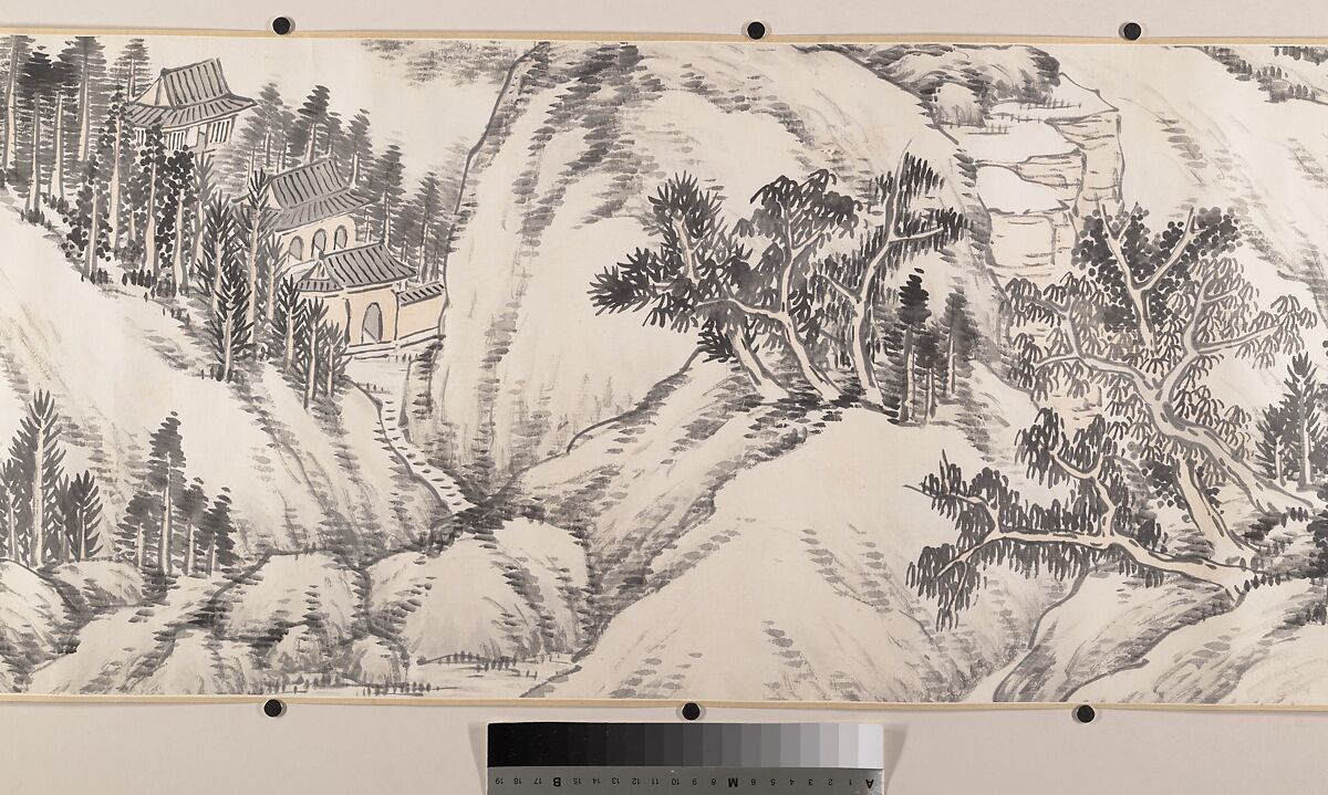 Landscape, Song Nian (Chinese, active 19th century), Handscroll in six sections; ink and color on paper, China