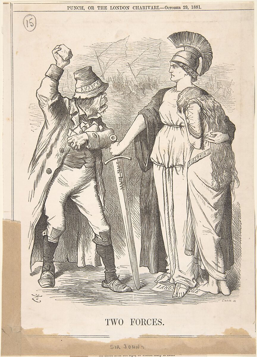 Two Forces, Sir John Tenniel (British, London 1820–1914 London), Graphite