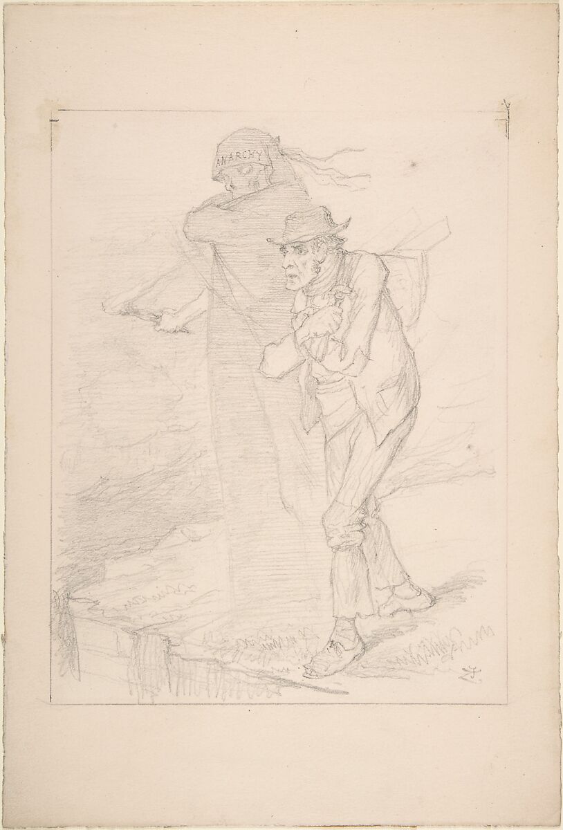 The Tempter, Sir John Tenniel (British, London 1820–1914 London), Graphite 