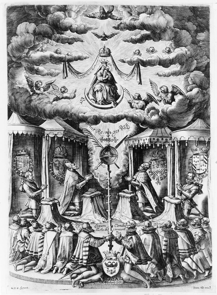 The Defenders of the Catholic Faith in the Netherlands adoring the Virgin, After Maerten de Vos (Netherlandish, Antwerp 1532–1603 Antwerp), Engraving 