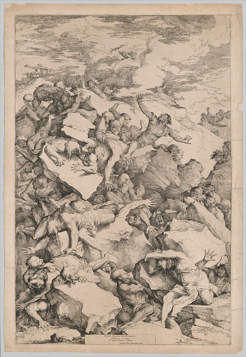 The Fall of the Giants, Salvator Rosa  Italian, Etching with drypoint