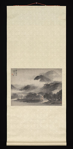 Rain and Clouds in Mountains, Wu Shixian (Chinese, died 1916), Hanging scroll; ink and color on paper, China