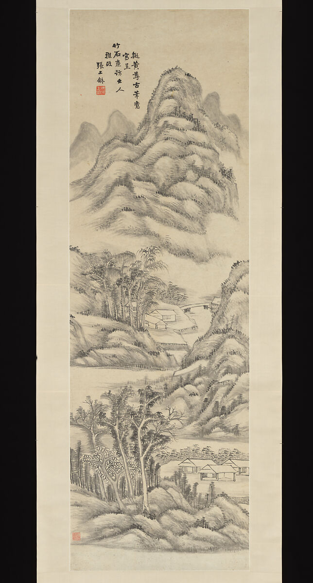 Landscape, Zhang Shanghe (Chinese, 1839–1916), Hanging scroll; ink on paper, China 