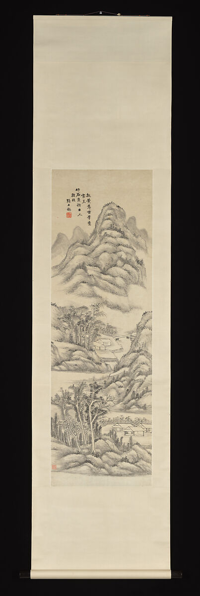 Landscape, Zhang Shanghe (Chinese, 1839–1916), Hanging scroll; ink on paper, China