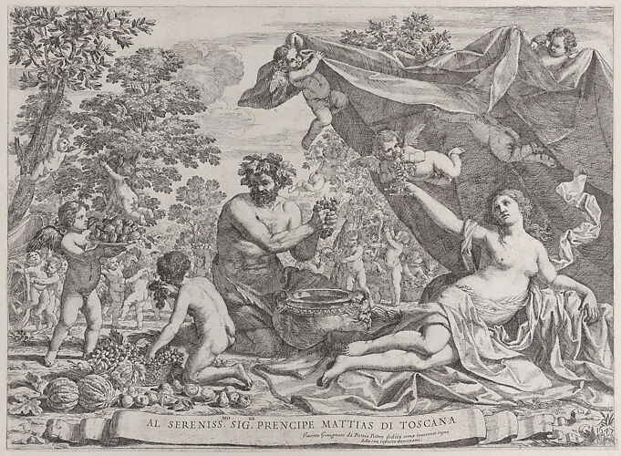 Garden of Venus with Bacchus Squeezing Grapes