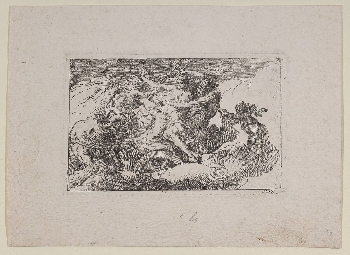 Rape of Persephone, Gaetano Gandolfi (Italian, San Matteo della Decima 1734–1802 Bologna), Etching 