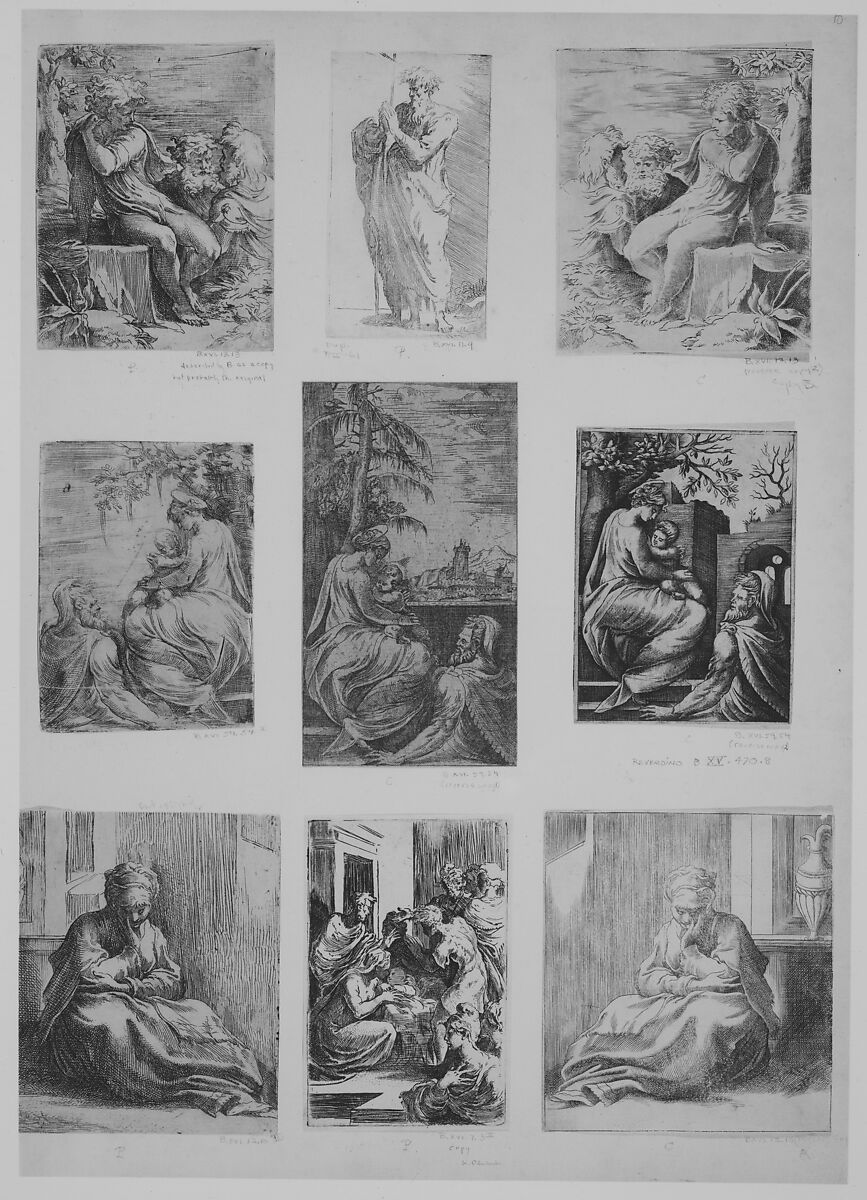 Mariette Album, Assembled by Pierre Jean Mariette (French, Paris 1694–1774 Paris), Album with eighteenth century binding, containing etchings and engravings, some on colored paper, some on hand-colored paper with white highlighting.