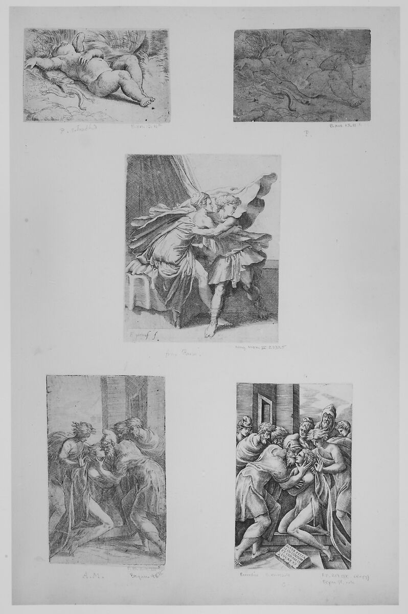 Mariette Album, Assembled by Pierre Jean Mariette (French, Paris 1694–1774 Paris), Album with eighteenth century binding, containing etchings and engravings, some on colored paper, some on hand-colored paper with white highlighting.