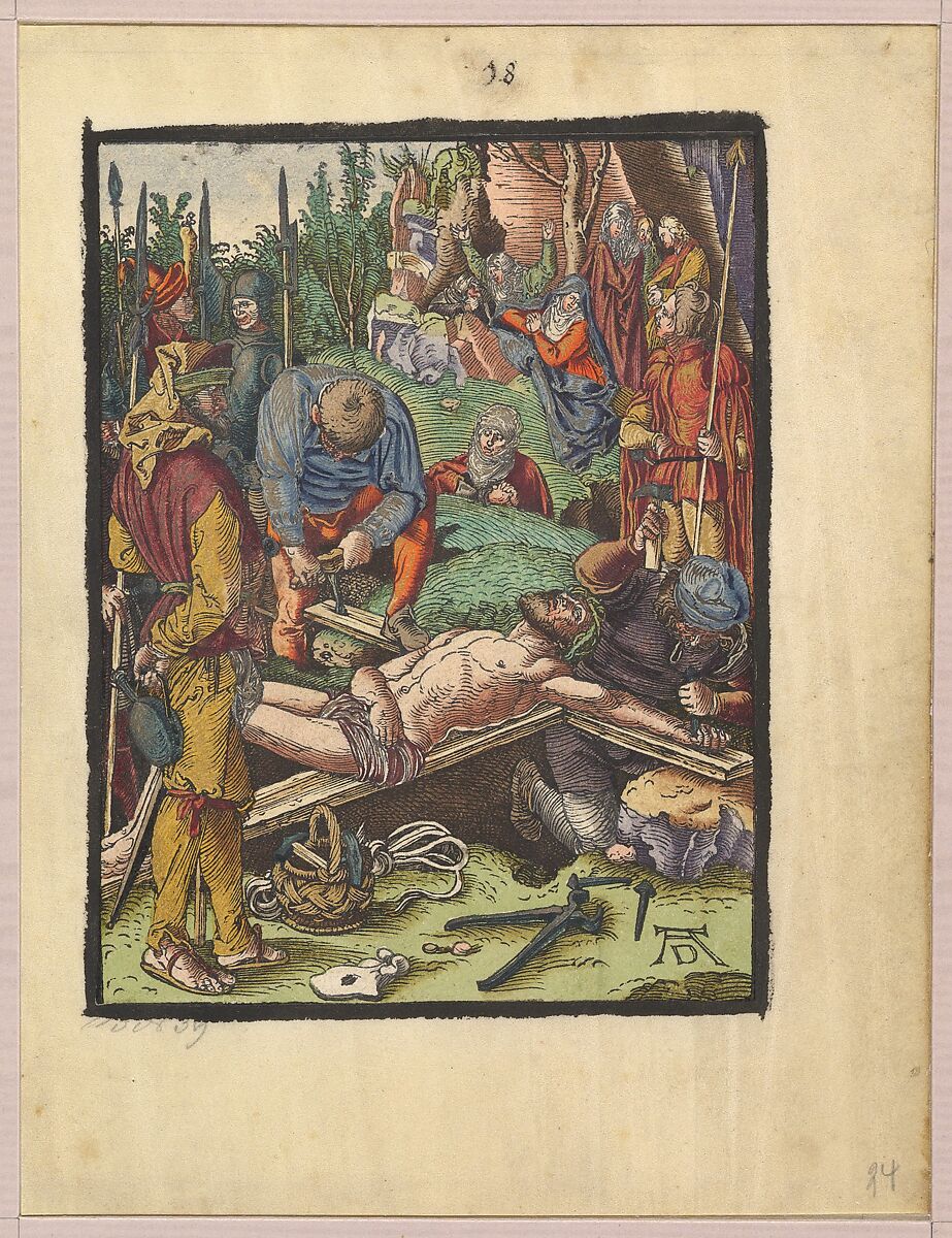 Small Woodcut Passion, Albrecht Dürer (German, Nuremberg 1471–1528 Nuremberg), Hand-colored woodcuts loose in red book binding