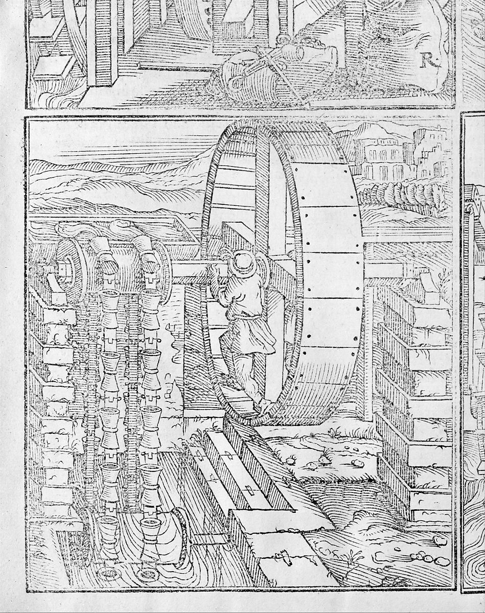 I dieci libri dell'architettura di M. Vitruvio tradutti et commentati da monsignor Barbaro eletto patriarca d'aquileggia, Marcus Pollio Vitruvius (Roman, active late 1st century BCE), Printed book with woodcut illustrations 