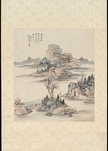 Landscape, Wu Deyi (Chinese, died 1920), Hanging scroll; ink and color on paper, China 