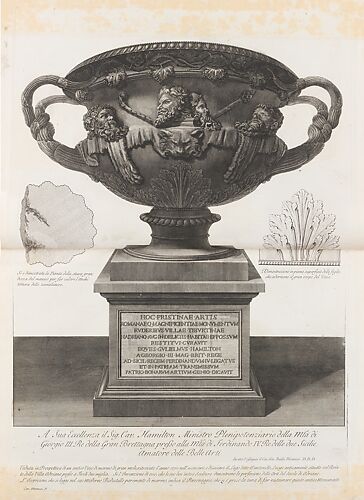 Large vase found at the Pantanello, Hadrian's Villa, Tivoli, in 1770 (The 'Warwick Vase'), from 