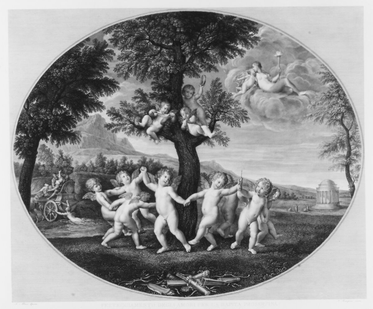 Amorini Celebrate the Rape of Proserpina, Francesco Rosaspina (Italian, Montescudo 1762–1841 Bologna), Engraving and etching