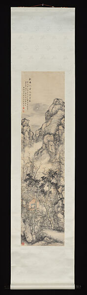 Ouyang Xiu Reading at Midnight, Jin Cheng (Chinese, 1878–1926), Hanging scroll; ink and color on paper, China