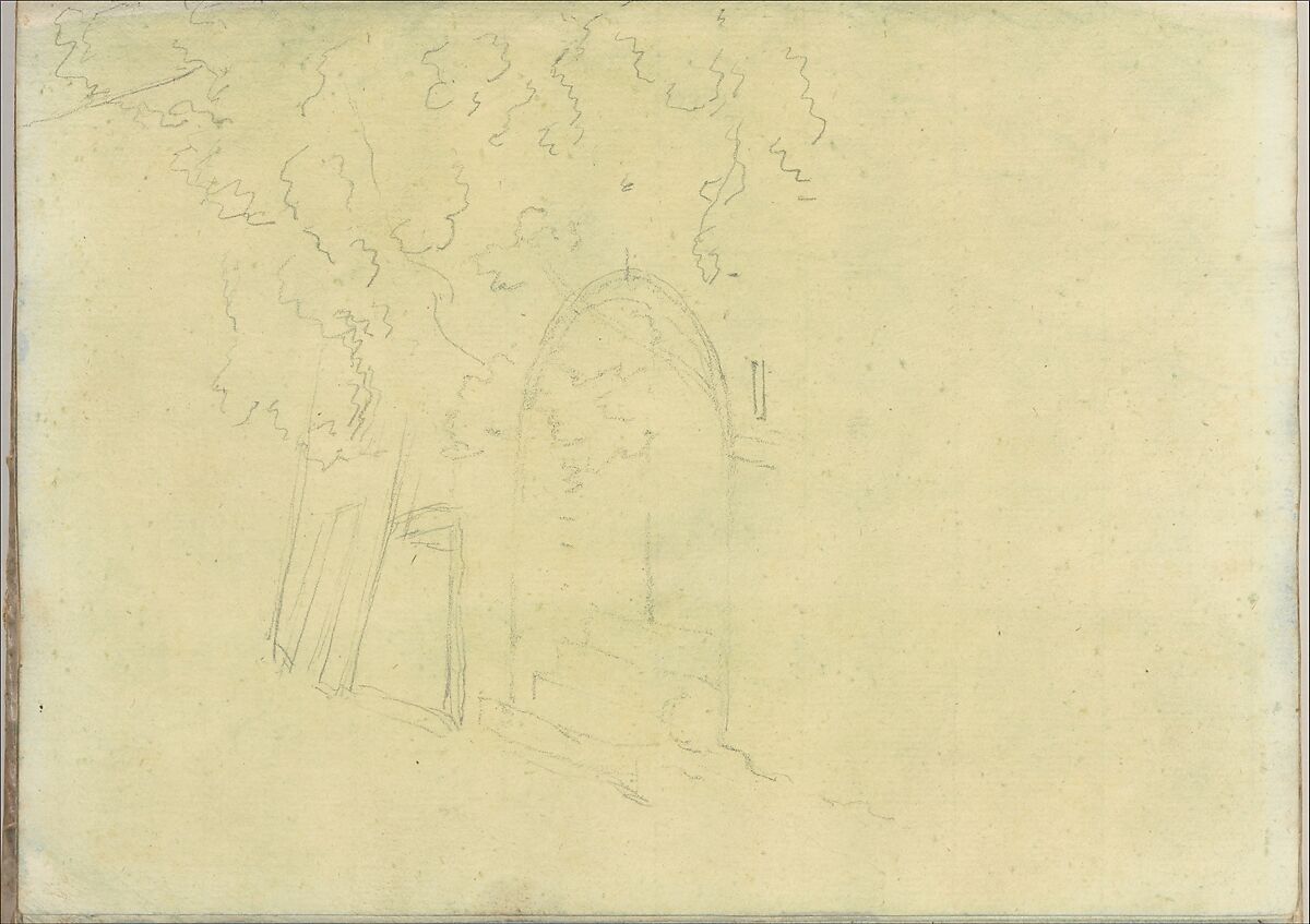 Smaller Italian sketchbook (containing 43 drawings on 44 leaves), Joseph Wright (Wright of Derby) (British, Derby 1734–1797 Derby), Graphite, pen and ink, brush and gray and yellow wash or watercolor