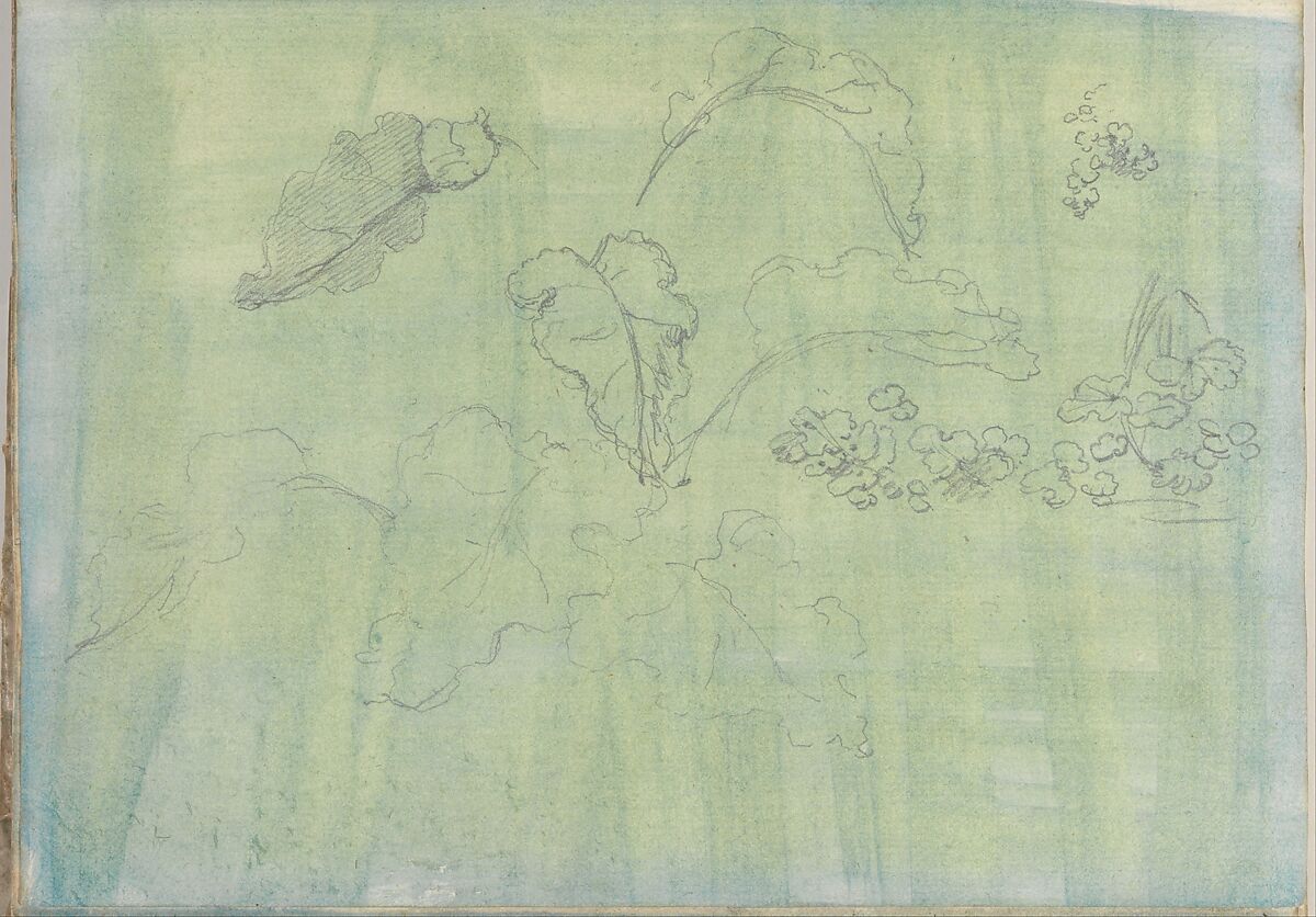 Smaller Italian sketchbook (containing 43 drawings on 44 leaves), Joseph Wright (Wright of Derby) (British, Derby 1734–1797 Derby), Graphite, pen and ink, brush and gray and yellow wash or watercolor