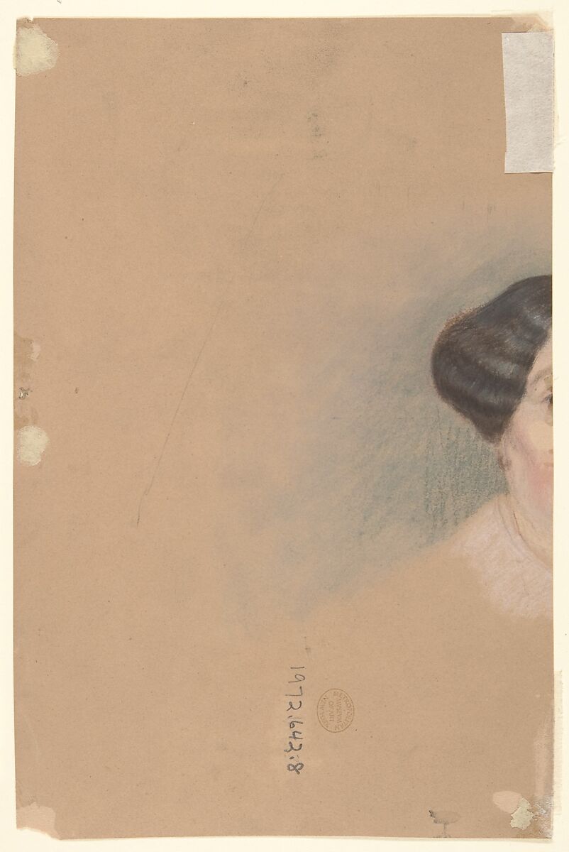 Drawing of an Interior: Salon, Anonymous, French, 19th century, Pen and blue ink, watercolor, heightened with white