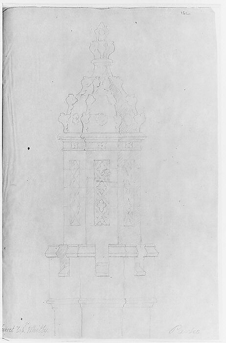 Turret top for Whitby, William P. Chapman House, Rye, New York, Alexander Jackson Davis (American, New York 1803–1892 West Orange, New Jersey), Graphite 