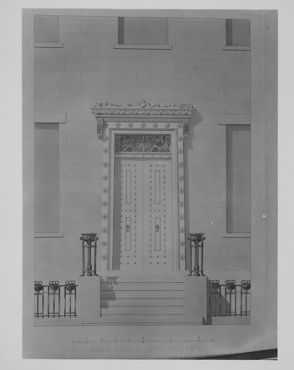 A. J. Davis, Scrapbook IV, Alexander Jackson Davis (American, New York 1803–1892 West Orange, New Jersey), Bound pages mounted with drawings and prints