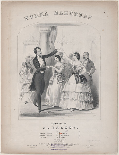 Polka Mazurkas (Sheet music cover), After Winslow Homer (American, Boston, Massachusetts 1836–1910 Prouts Neck, Maine), Lithograph 