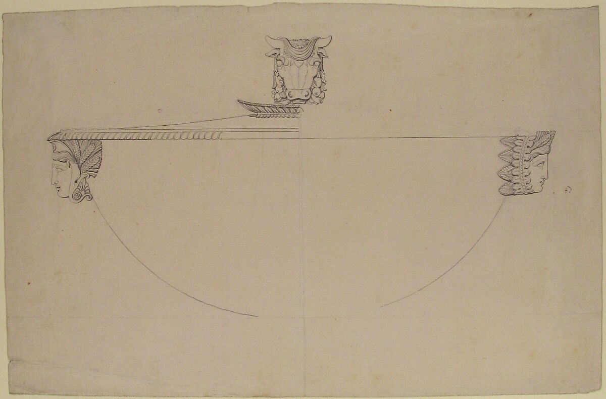 Design for an Empire Covered Dish, Anonymous, French, 19th century, Pen and black ink