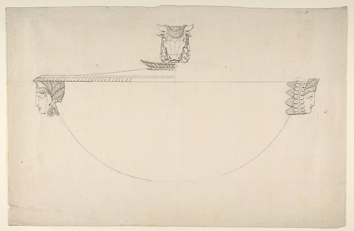 Design for an Empire Covered Dish, Anonymous, French, 19th century, Pen and black ink 