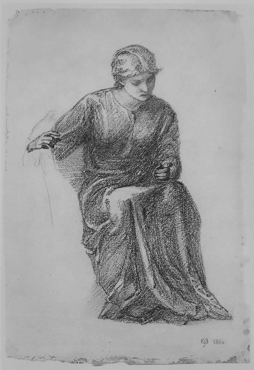 Seated Woman, Sir Edward Burne-Jones (British, Birmingham 1833–1898 Fulham), Graphite
