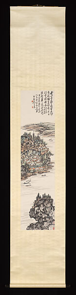 Jinshan Temple, Wang Zhen (Chinese, 1867–1938), Hanging scroll; ink and color on paper, China