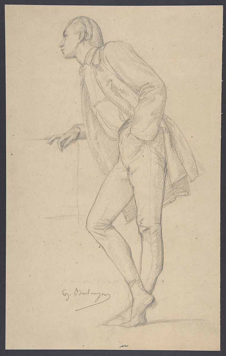 Figure of a Man Standing, Anonymous, French, 19th century, Graphite 