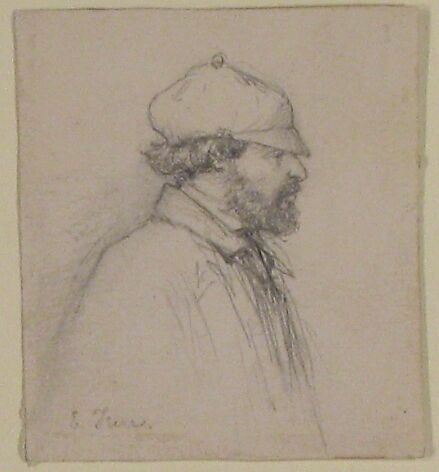 Portrait of E. Triere, Anonymous, French, 19th century, Graphite