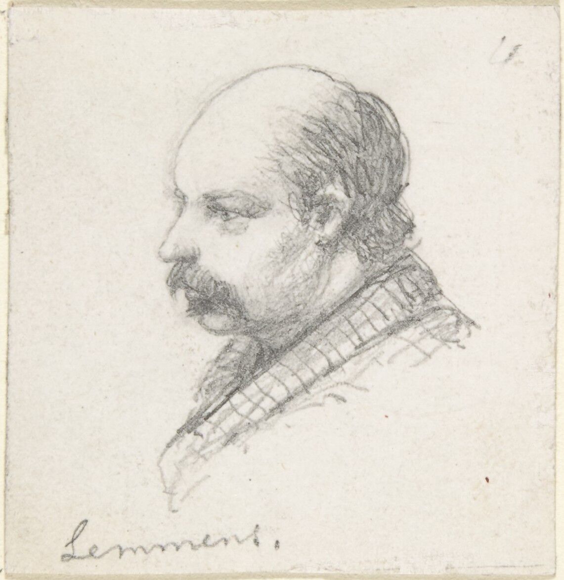 Portrait of Lemmens, Anonymous, French, 19th century, Graphite 