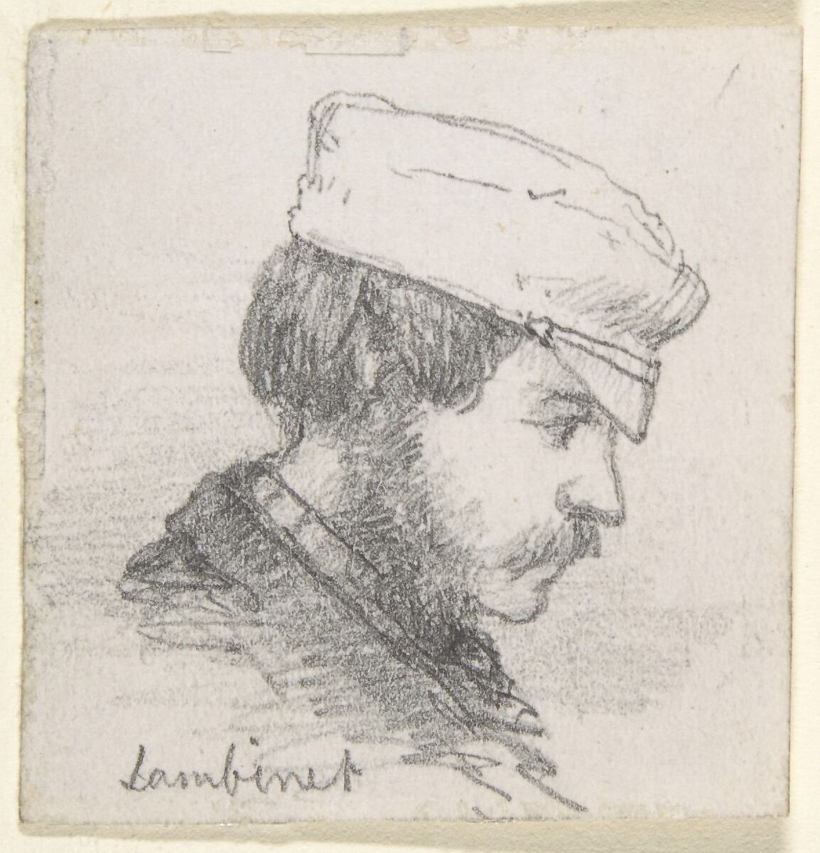 Portrait of Lambinet, Anonymous, French, 19th century, Graphite 