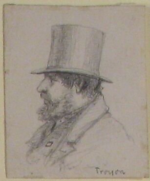 Portrait of Troyon, Anonymous, French, 19th century, Graphite
