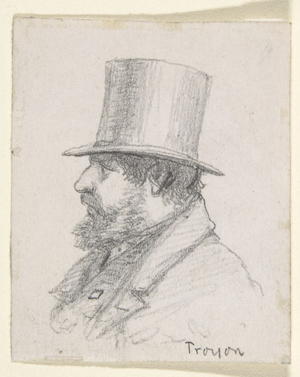 Portrait of Troyon, Anonymous, French, 19th century, Graphite 