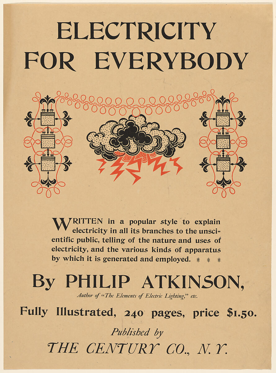 Electricity for Everybody, Anonymous, American, 19th century, Lithograph 