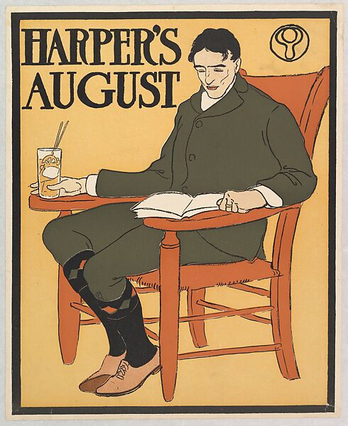Harper's: August, Edward Penfield (American, Brooklyn, New York 1866–1925 Beacon, New York), Color lithograph 