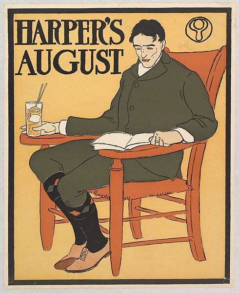 Harper's, August, Edward Penfield (American, Brooklyn, New York 1866–1925 Beacon, New York), Color lithograph 