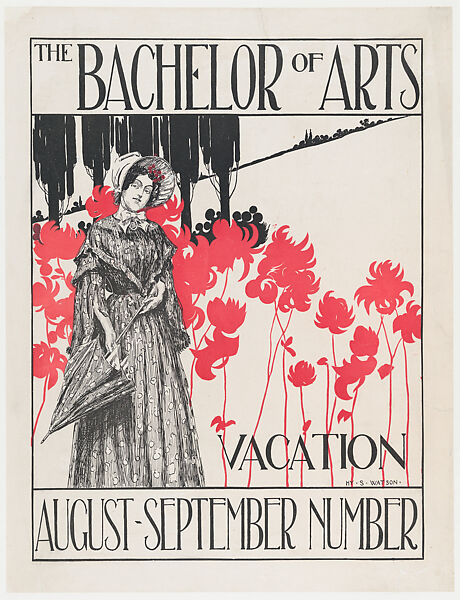 The Bachelor of Arts, Vacation, August-September No., Henry Sumner Watson (American, Bordentown, New Jersey 1868–1933), Lithograph 