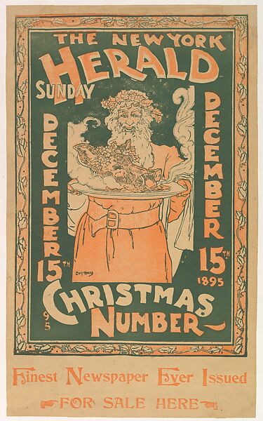 The New York Herald, Sunday, December 15, Louis John Rhead (American (born England), Etruria 1857–1926 Amityville, New York), Lithograph 