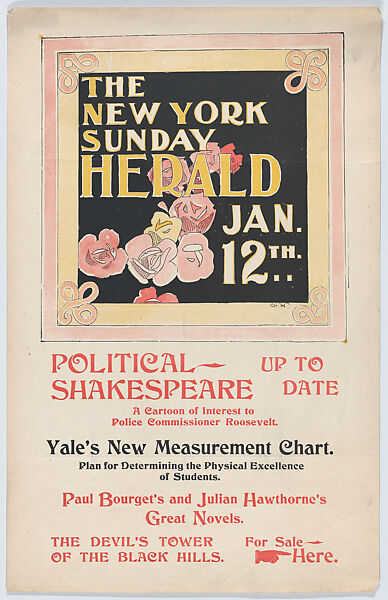 The New York Sunday Herald, January 12th, Charles Herbert Woodbury (American, Lynn, Massachusetts 1864–1940 Jamaica Plain, Massachusetts), Lithograph 