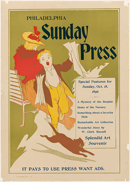 Philadelphia Sunday Press, October 18, Anonymous, American, 19th century, Relief 