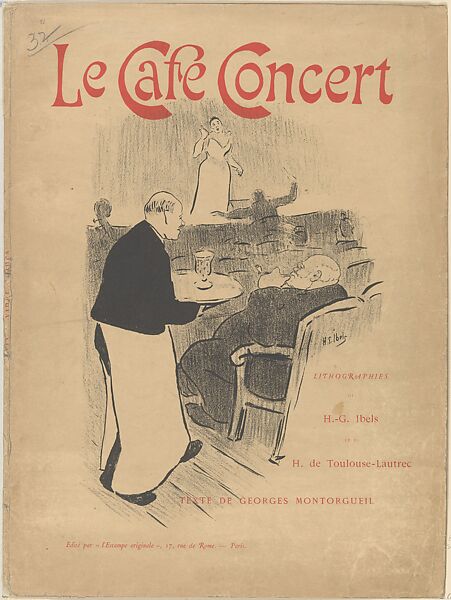 Cover and Title of "Le Café Concert", Henri-Gabriel Ibels (French, Paris 1867–1936 Paris), Lithograph 