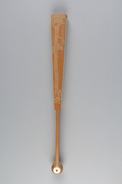 Bamboo, Chen Handi (Chinese, 1874–1929), Folding fan; ink and color on alum paper, China