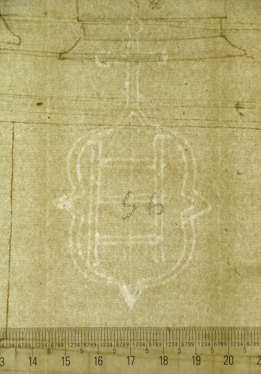 Pantheon, perspective elevation, partial plans, Corinthian pilaster capital and alcove details (recto) Pantheon, perspective sections, alcove elevations, partial plans (verso), Drawn by Anonymous, French, 16th century, Dark brown ink, black chalk, and incised lines