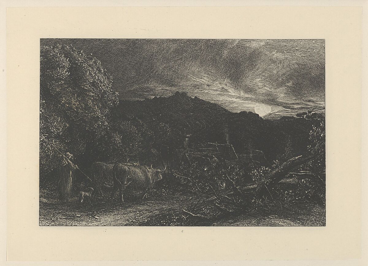 The Weary Ploughman, or The Herdsman, or Tardus Bubulcus, Samuel Palmer (British, London 1805–1881 Redhill, Surrey), Etching; eighth state of eight 