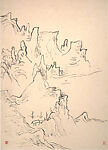 Sketches of Twelve Strange Mountain Peaks, Huang Binhong (Chinese, 1865–1955), Album of twelve leaves; ink on paper, China