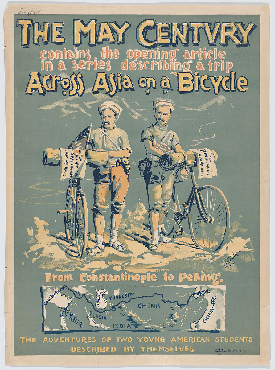 The Century,  Across Asia on a Bicycle, May, A. W. B. Lincoln (American, active 1890s), Lithograph 