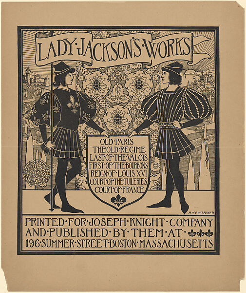 Lady Jackson's Works, Amy W. Sacker (American, Boston, Massachusetts 1872–1965 Boston, Massachusetts), Relief and letterpress 