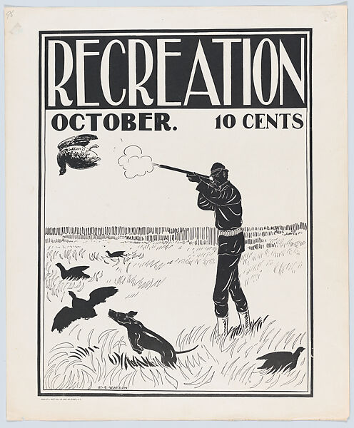 Recreation, October, Henry Sumner Watson (American, Bordentown, New Jersey 1868–1933), Lithograph 